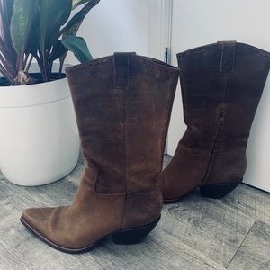 BCBG Brown Leather Cowboy Boots size 7.5